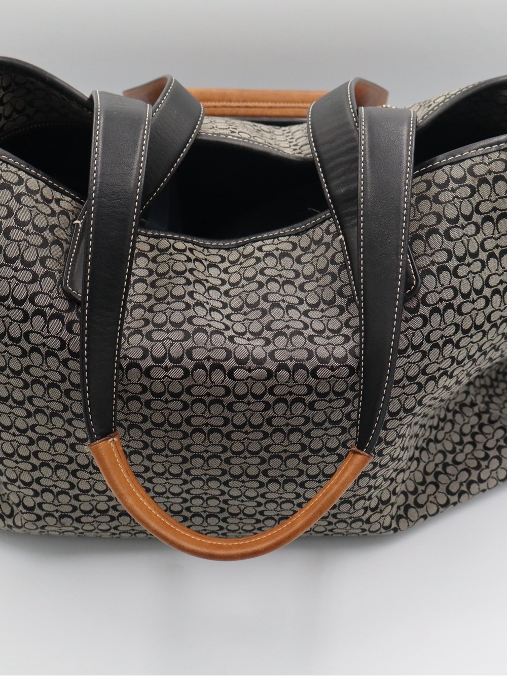 Coach Black with a touch of brown leather Signature Diaper Bag - Picture 5 of 14